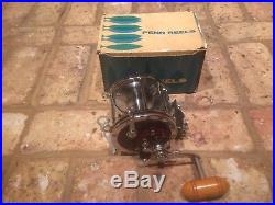 Vintage Penn Senator 114H 6/0 Conventional Reel with Rod Clamp in Box EX -Used