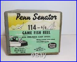 Vintage Penn Senator 114- 6/0 Big Game Saltwater Fishing Reel