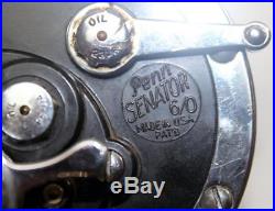 Vintage Penn Senator 114 6/0 Salt Water Fishing Reel with Rod Clamp