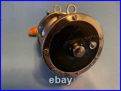 Vintage Penn Senator 114 6/0 Trolling Fishing Reel Hershey Kiss Coin Edge Amber