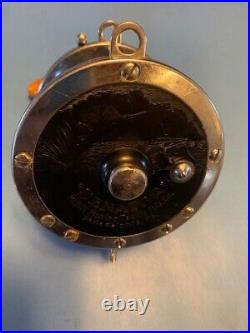 Vintage Penn Senator 114 6/0 Trolling Fishing Reel Hershey Kiss Coin Edge Amber