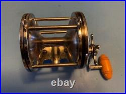 Vintage Penn Senator 114 6/0 Trolling Fishing Reel Hershey Kiss Coin Edge Amber