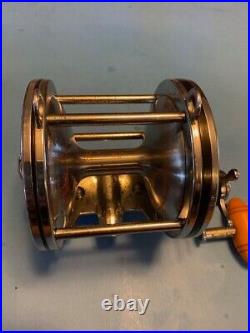 Vintage Penn Senator 114 6/0 Trolling Fishing Reel Hershey Kiss Coin Edge Amber
