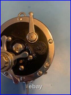 Vintage Penn Senator 114 6/0 Trolling Fishing Reel Hershey Kiss Coin Edge Amber