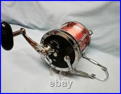 Vintage Penn Senator 115 9/0 Reel, Rod Clamp & Brace Made in USA Nice FREE SHIP