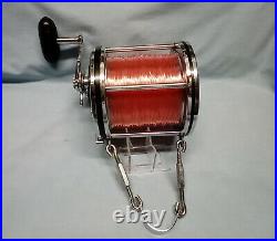 Vintage Penn Senator 115 9/0 Reel, Rod Clamp & Brace Made in USA Nice FREE SHIP