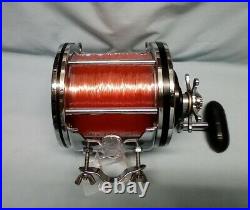 Vintage Penn Senator 115 9/0 Reel, Rod Clamp & Brace Made in USA Nice FREE SHIP