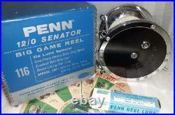 Vintage Penn Senator 12/0 116 Big Game Fishing Reel withbox WORKS