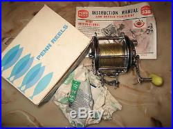 Vintage Penn Senator 4/0 Conventional Reel made in USA with Box & Papers