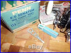 Vintage Penn Senator 6/0 Big Game Conventional Reel made in USA with Box & More