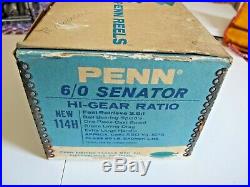 Vintage Penn Senator 6/0 Big Game Saltwater Fishing Reel With Box/bag/oil/tools