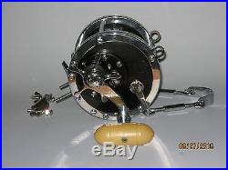 Vintage Penn Senator 9/0 Deep Sea Fishing Reel withRod Clamp & Brace, NEAR MINT