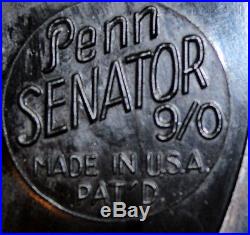 Vintage Penn Senator 9/0 Deep Sea Fishing Reel withRod Clamp & Brace, NEAR MINT