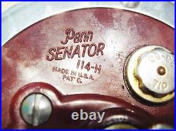 Vintage Penn Senator Special 114H Red Salt Water Big Game Fishing Reel NICE