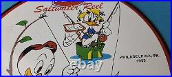 Vintage Penn Sign Fishing Reels Porcelain Tackle Saltwater Gear Gas Pump Sign