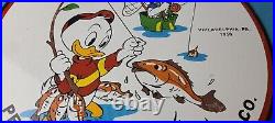 Vintage Penn Sign Fishing Reels Porcelain Tackle Saltwater Gear Gas Pump Sign