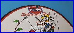 Vintage Penn Sign Fishing Reels Porcelain Tackle Saltwater Gear Gas Pump Sign
