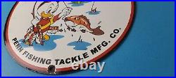 Vintage Penn Sign Fishing Reels Porcelain Tackle Saltwater Gear Gas Pump Sign