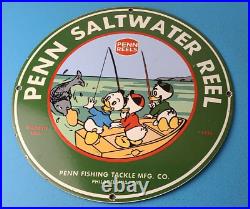 Vintage Penn Sign Fishing Reels Porcelain Tackle Saltwater Sign