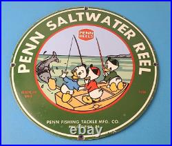 Vintage Penn Sign Fishing Reels Porcelain Tackle Saltwater Sign