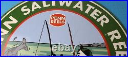 Vintage Penn Sign Fishing Reels Porcelain Tackle Saltwater Sign