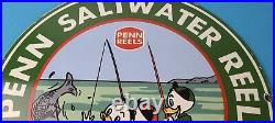 Vintage Penn Sign Fishing Reels Porcelain Tackle Saltwater Sign