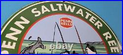 Vintage Penn Sign Fishing Reels Porcelain Tackle Saltwater Sign