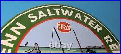 Vintage Penn Sign Fishing Reels Porcelain Tackle Saltwater Sign