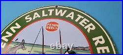 Vintage Penn Sign Fishing Reels Porcelain Tackle Saltwater Sign
