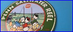 Vintage Penn Sign Fishing Reels Porcelain Tackle Saltwater Sign