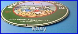 Vintage Penn Sign Fishing Reels Porcelain Tackle Saltwater Sign
