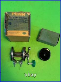 Vintage Penn Silver Beach No. 99 With Original Blue & White Box + An Extra Spool