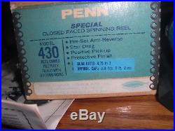 Vintage Penn Special 430 Closed Face Fishing Reel withBox and Paperwork