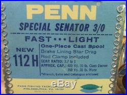 Vintage Penn Special Senator 112h Trolling Reel New In Box With Tool, Brochure