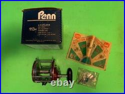 Vintage Penn Special Senator 113h 4/0 Fishing Reel With Original Box Catalog 36b