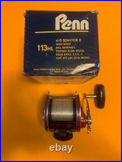 Vintage Penn Special Senator 113hl 4/0 Fishing Reel With The Original Penn Box