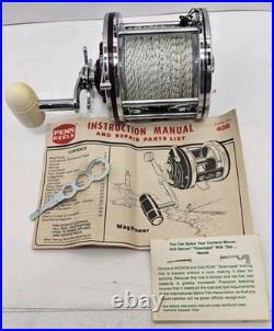 Vintage Penn Special Senator 114-H Fishing Reel High Speed Cast Bronze Spool EUC