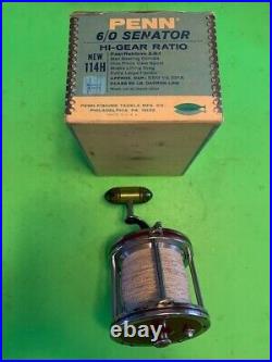 Vintage Penn Special Senator 114h 6/0 Fishing Reel + Original Blue & White Box