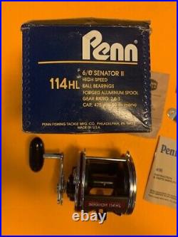 Vintage Penn Special Senator 114hl 6/0 Fishing Reel With Box Catalog Penn Wrench