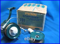 Vintage Penn Spinfisher 700 Green Spinning Reel with 701 Box with Spare Spool