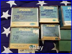 Vintage Penn Spinfisher 710 Fishing Reel Boxes 1960s Senator NOS Spools Tools