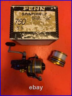 Vintage Penn Spinfisher 750ss Spinning Reel With Extra Spool & The Original Box