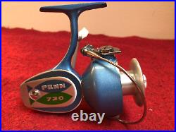 Vintage Penn Spinning Reel Model 720, Never Used with Tool and Box