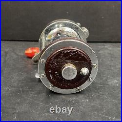 Vintage Penn Squidder 140 Conventional Reel Red Bakelite Handle Retro Saltwater