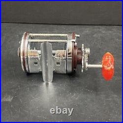 Vintage Penn Squidder 140 Conventional Reel Red Bakelite Handle Retro Saltwater