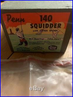 Vintage Penn Squidder 140 Fishing Reel With Extra Spool Original Box