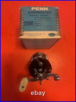 Vintage Penn Surfmaster No. 200m Fishing Reel With Blue & White Vintage Box