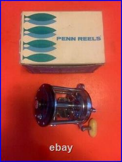 Vintage Penn Surfmaster No. 200m Fishing Reel With Blue & White Vintage Box