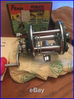 Vintage Rare Green Penn Reel Peerless No. 9 Saltwater Fishing Reel MIB! LOOK
