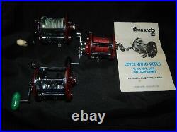 Vintage Red Penn Peer No. 209 Fishing Reels & No 9 & Manual, Penn Reel Lot USA